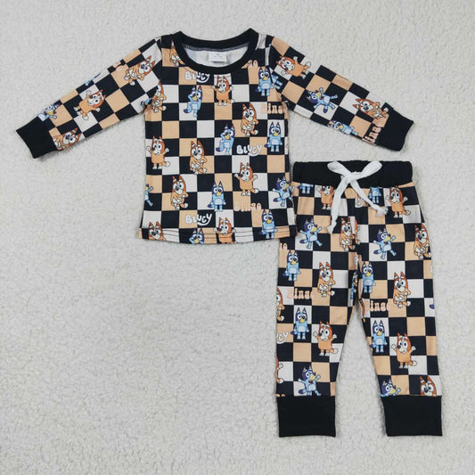 Cartoon pajamas with black long sleeves