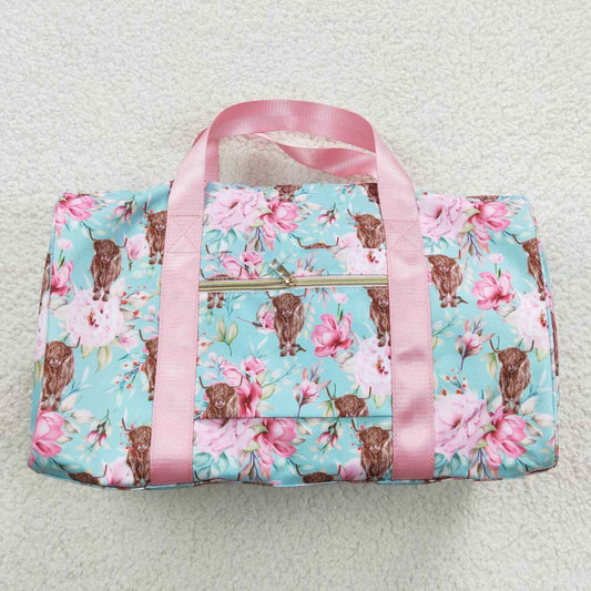 Pink Highlandcow FLOWER DUFFLE BACK