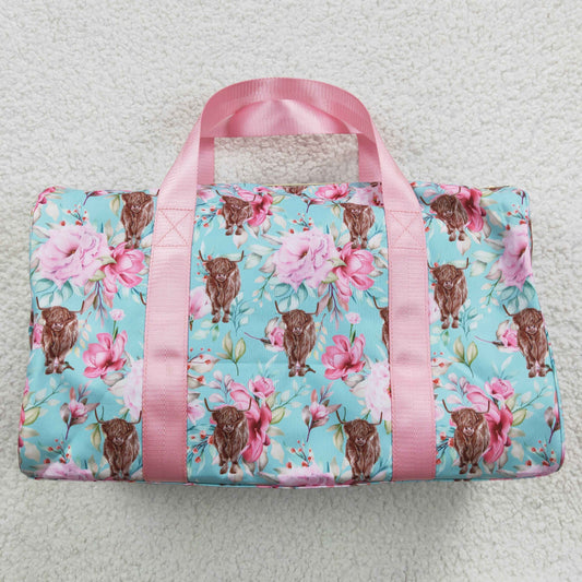 Pink Highlandcow FLOWER DUFFLE BACK