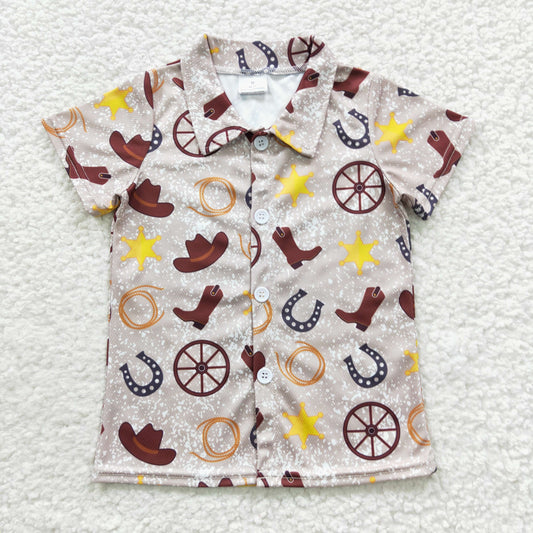 Black And White With Button Boy Shirt