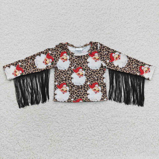 Christmas Tassel Leopard Top