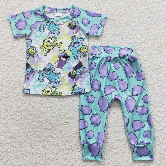 Blue cartoon Short-sleeved Pants pajamas