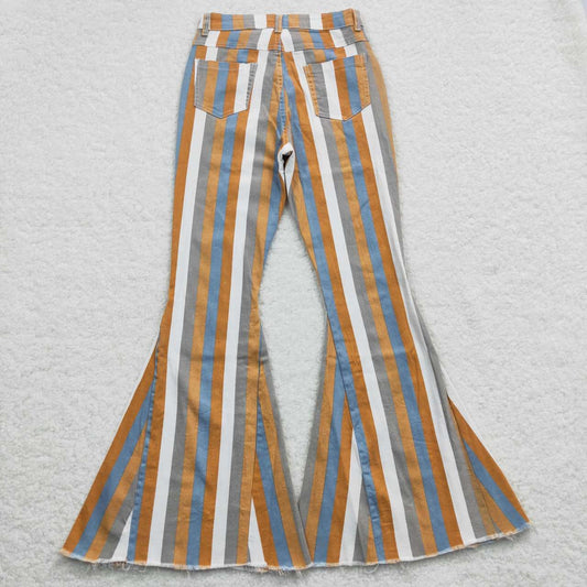 Adult Orange Gray White Bell-bottom jeans