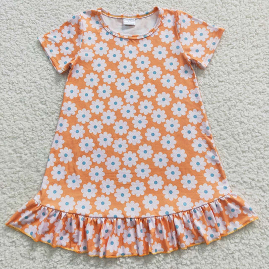 Daisy Print Girl 'S Short Skirt