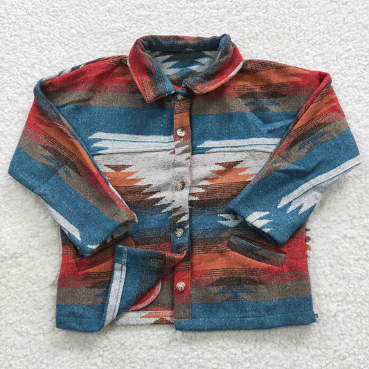 Western Fall Blue Flannel Shacket