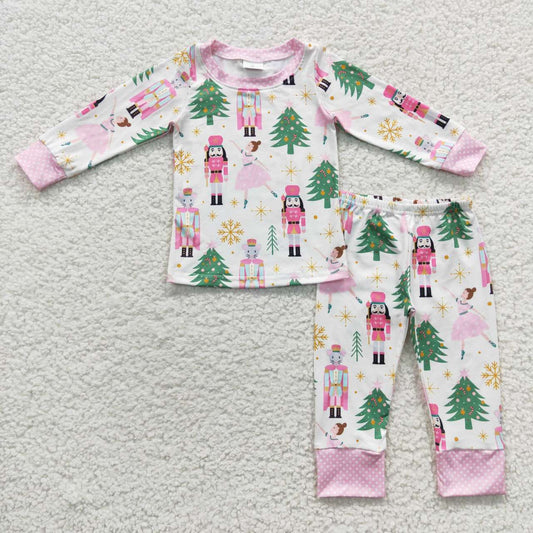 Christmas pink Tree Girls Pajamas