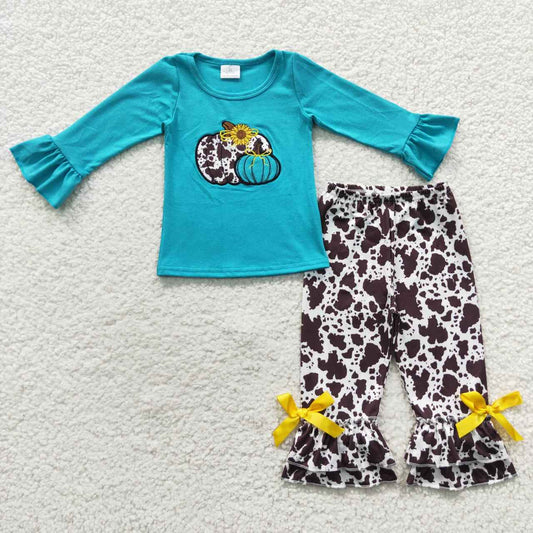 Fall Leopard Pumpkin Floral Girls Outfits