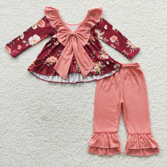 Fall Outfits Floral Girls Set