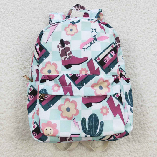 Western Cactus Boots Cow Print BACKPACK