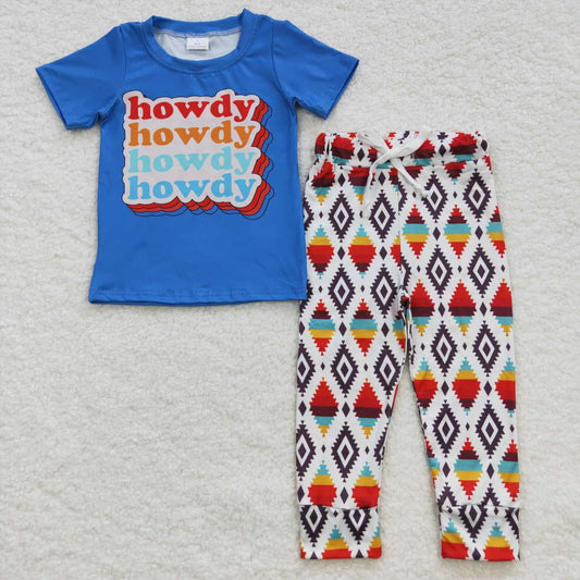 Western Cowboy Short Sleeve Boy Set