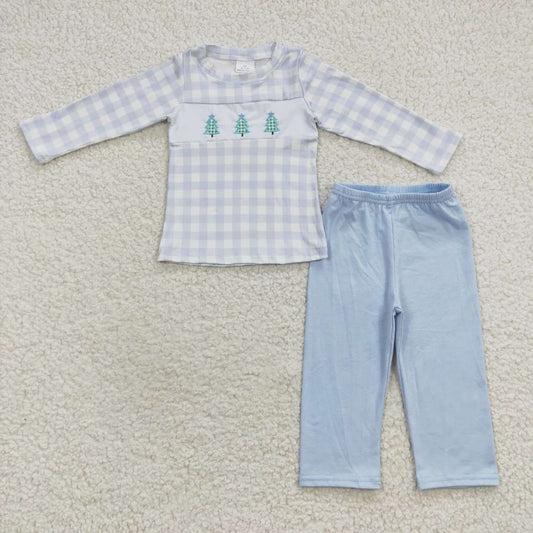 Christmas Embroidery Tree Boy Outfits