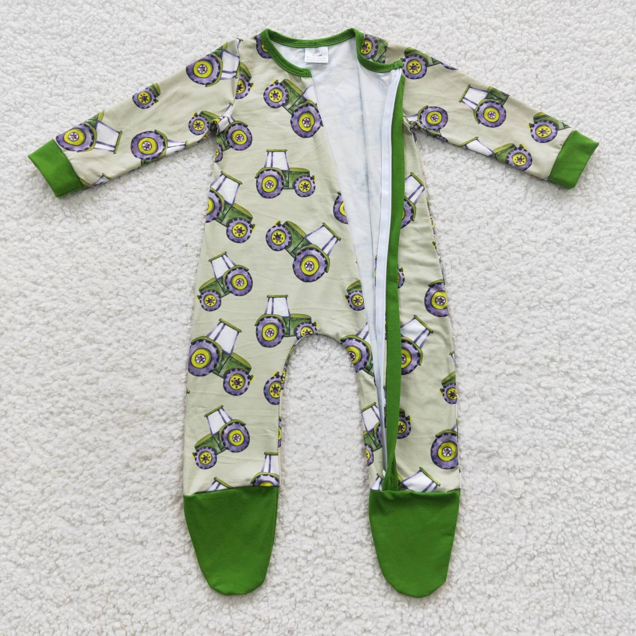 Green Cactus Baby Romper With zipper