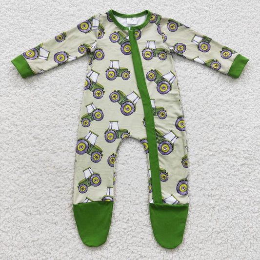 Green Cactus Baby Romper With zipper