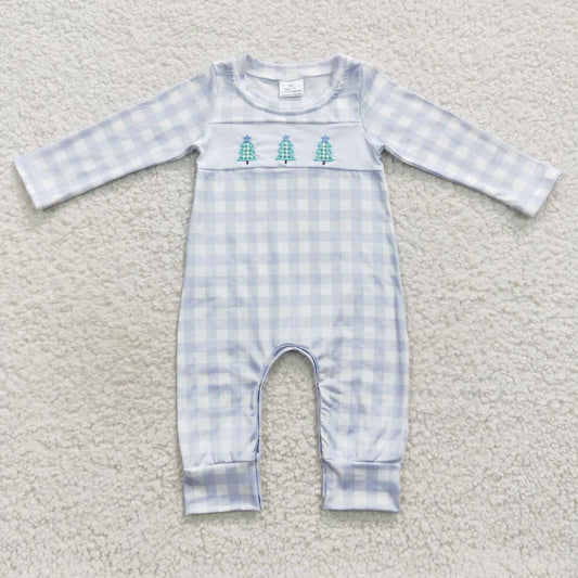 Christmas Embroidery Tree Baby Boy Romper