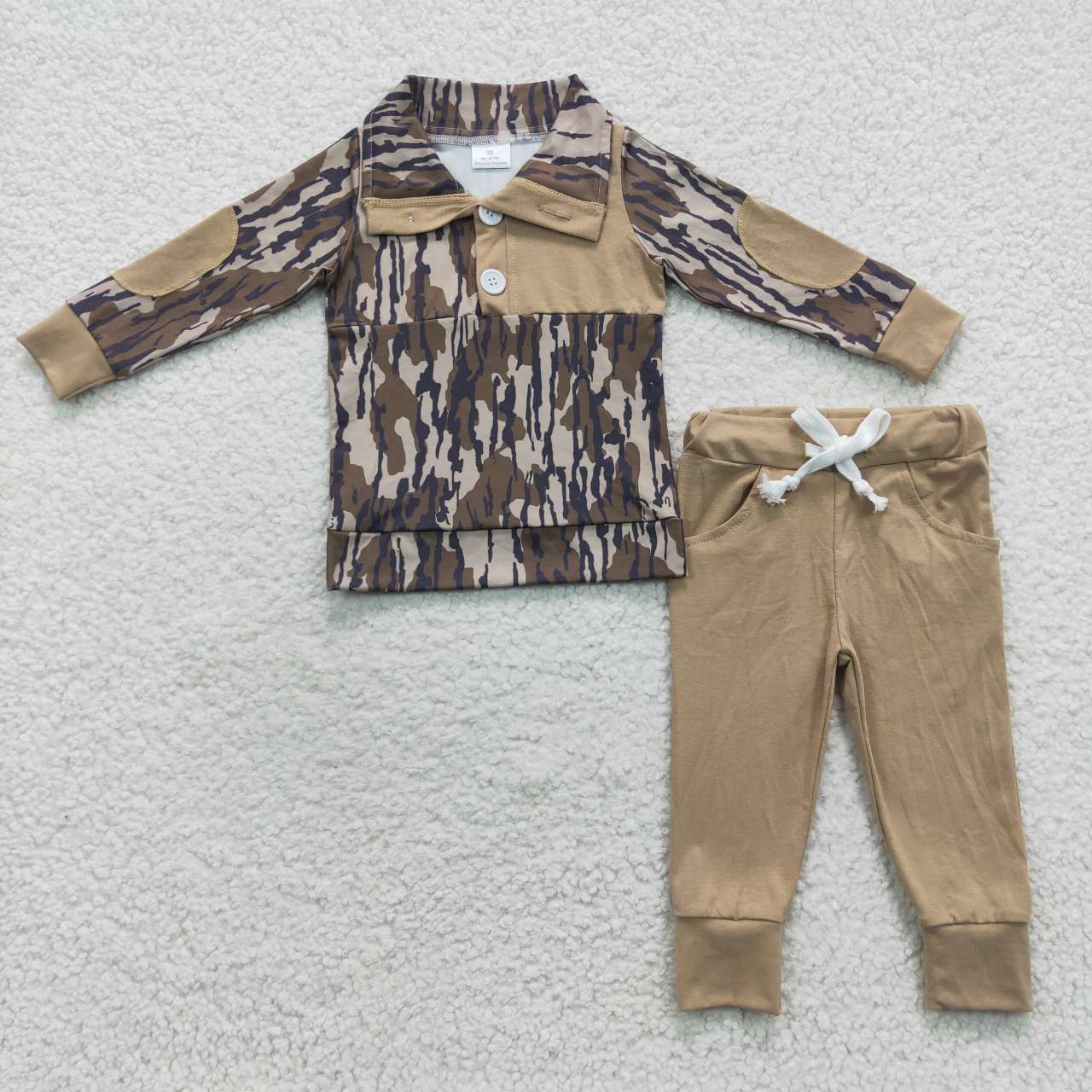 Fall Green Camo long sleeve Boy Suit