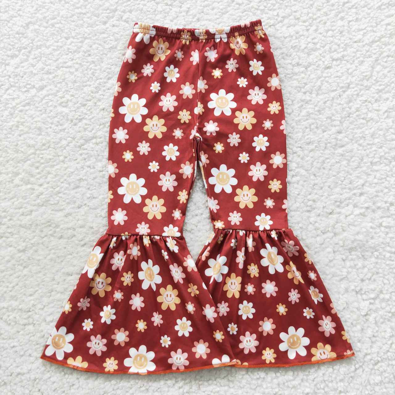 Brown Flowers Bell Pants