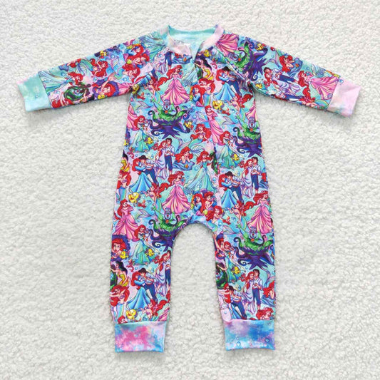 Princess Cartoon Baby Romper With zipper