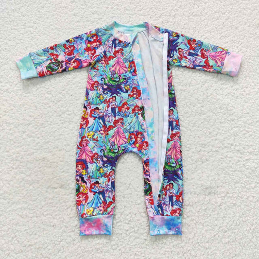 Princess Cartoon Baby Romper With zipper