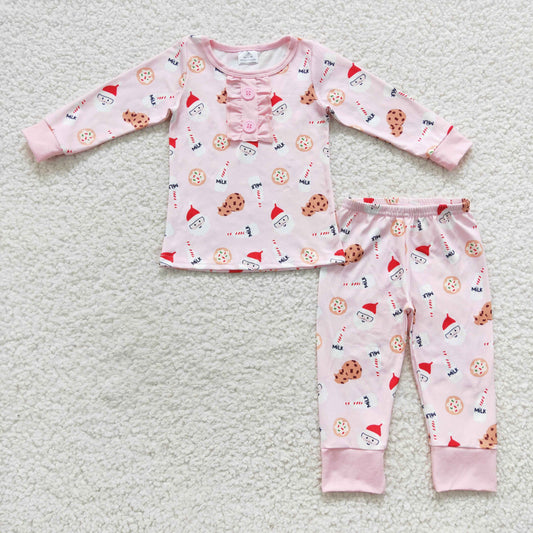 Pink biscuit print pajamas