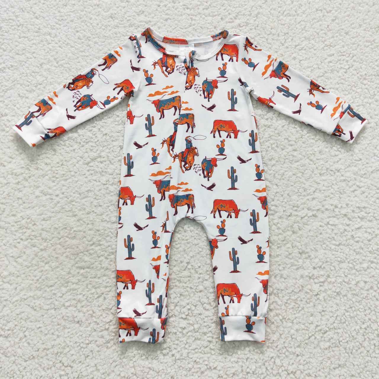 Cow Baby Romper With zipper