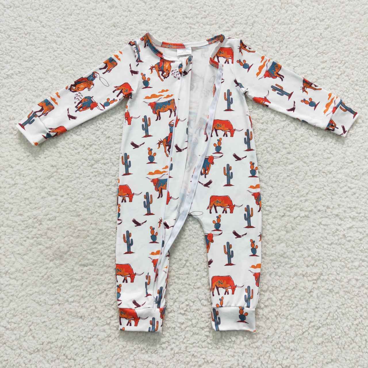 Cow Baby Romper With zipper