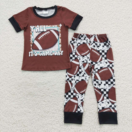 brown Baseball Pants Boy Set