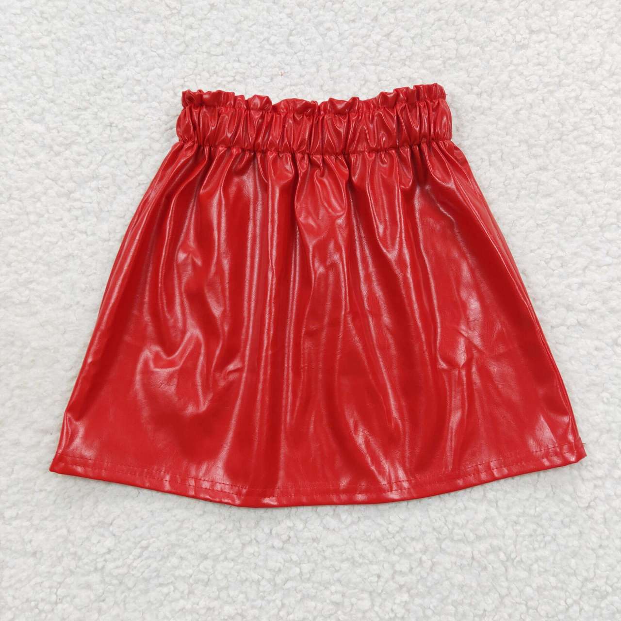 Red Leather Girls Dress Short