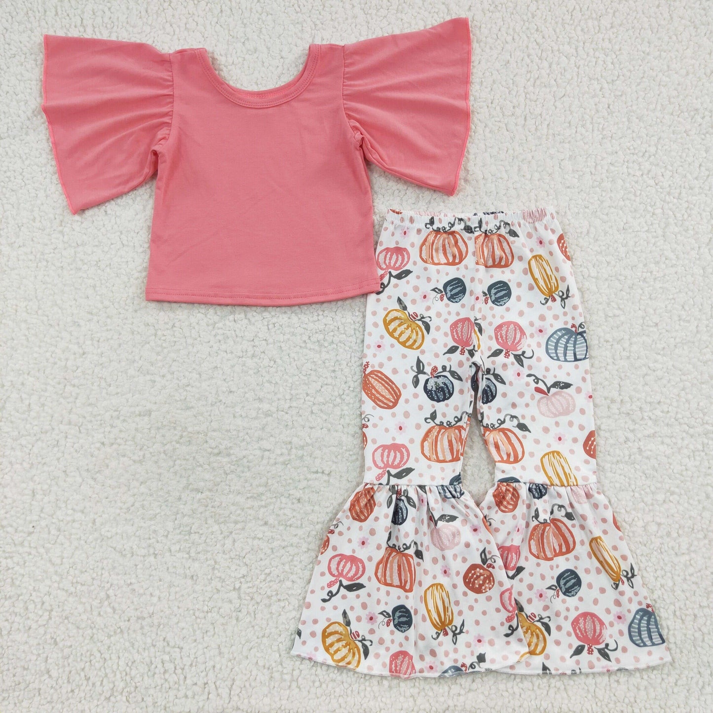 Pink Pumpkin Pants Girls Set