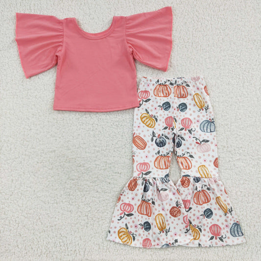 Pink Pumpkin Pants Girls Set