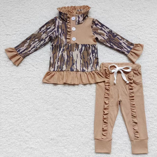 Fall Camo long sleeve Girls Suit