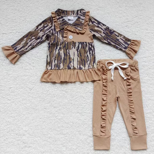 Fall Camo long sleeve Girls Suit