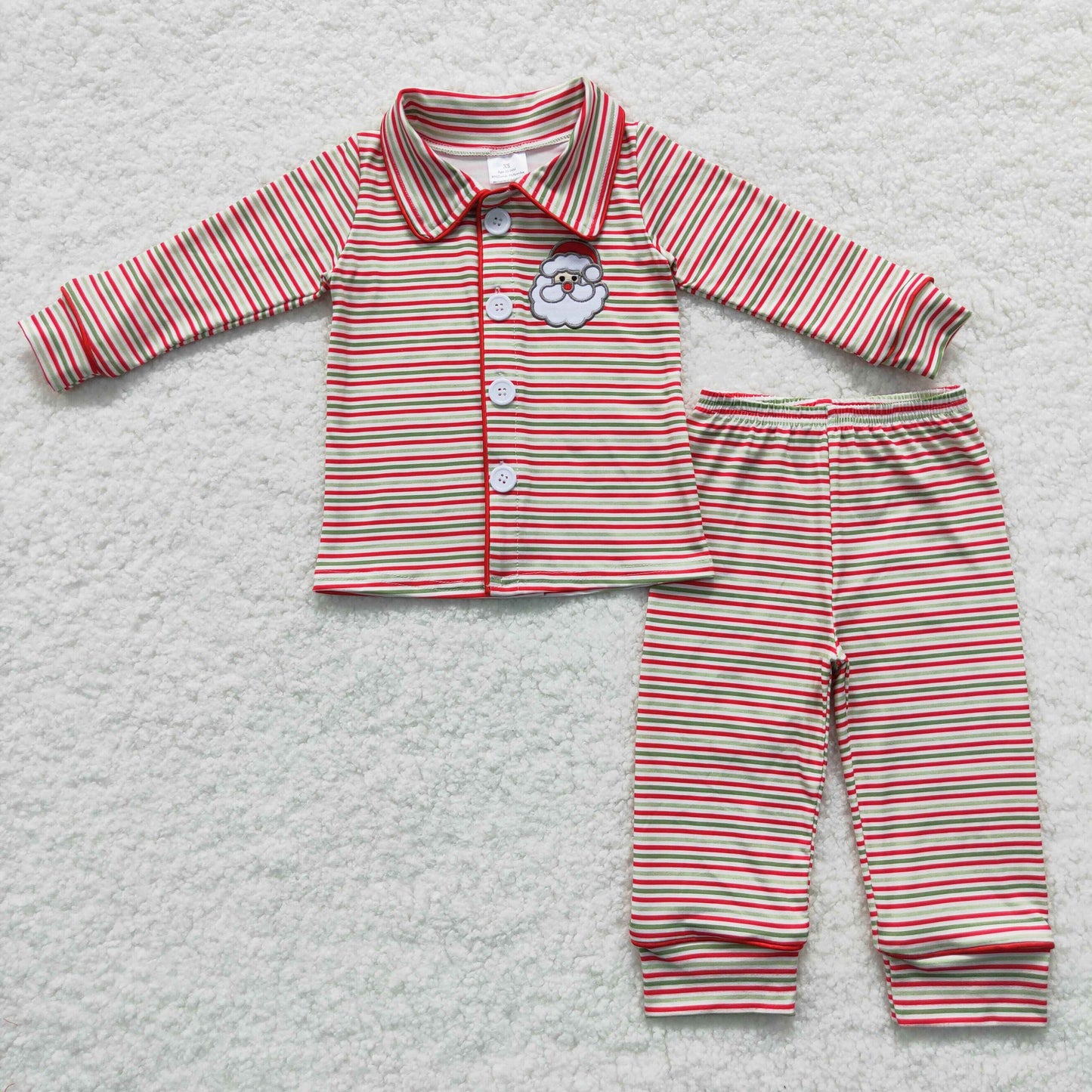 Christmas Stripe Santa long sleeve pajamas