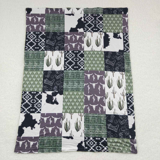 Green Cow Print Kids's Blanket