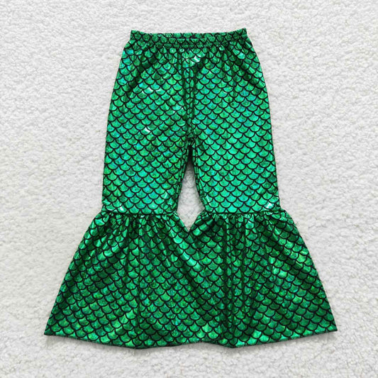 Green fish scales Bell Pants