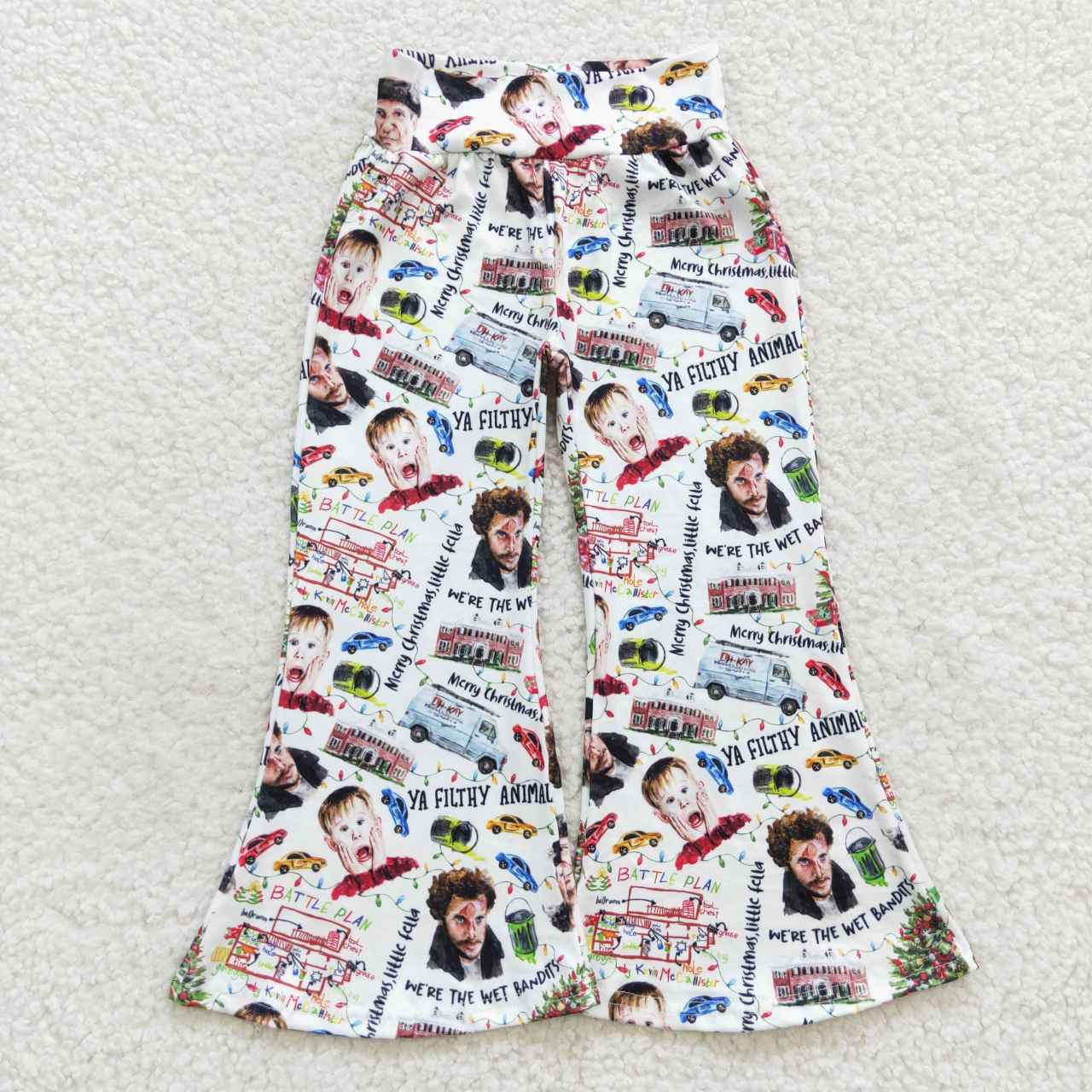 Christmas Cartoon Print Bell Pants