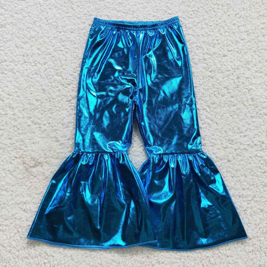 Solid Blue Bell Pants