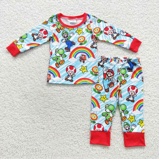 Rainbow Cartoon long-sleeved pants Boy pajamas