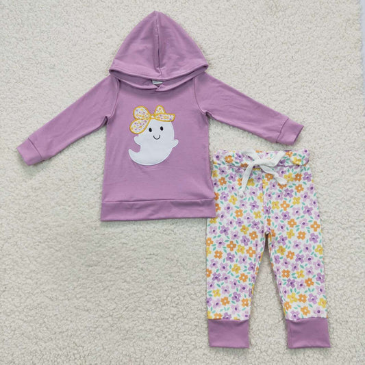 Halloween Ghost embroidery Print Jogger Outfit