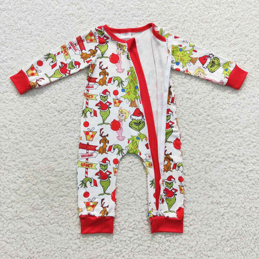 Christmas Cartoon Baby Romper With zipper