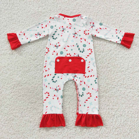 Christmas Red Candy Baby Girls Romper