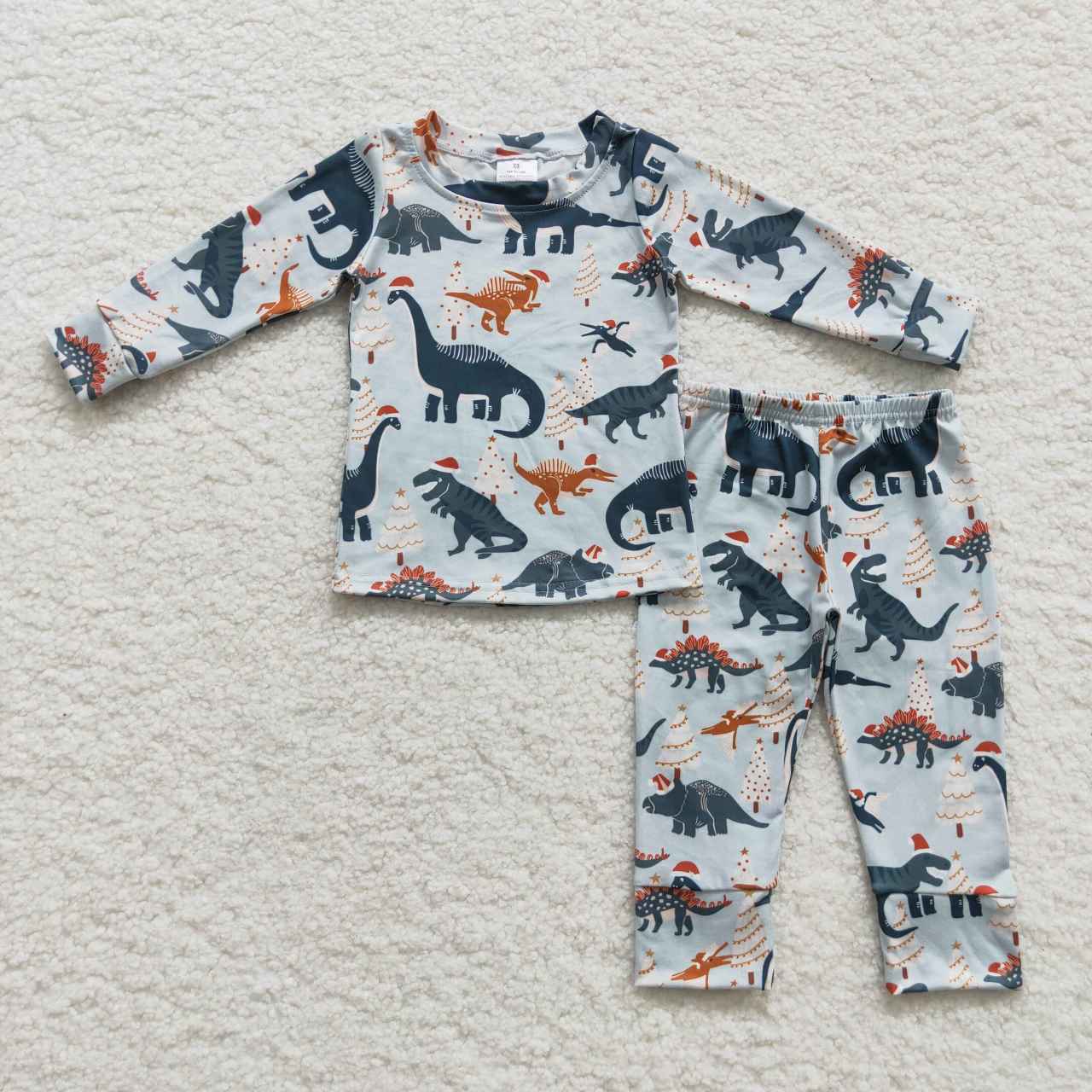 Christmas dinosaur long-sleeved pajamas