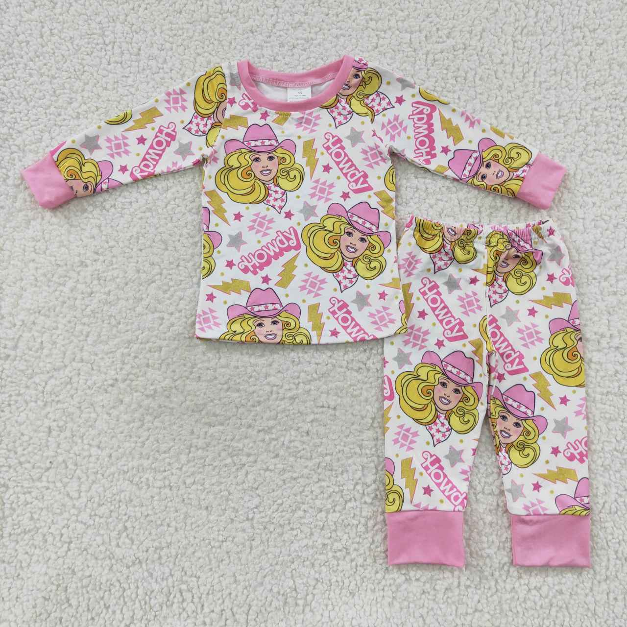 Pink Cartoon Long Sleeve Pants Pajamas