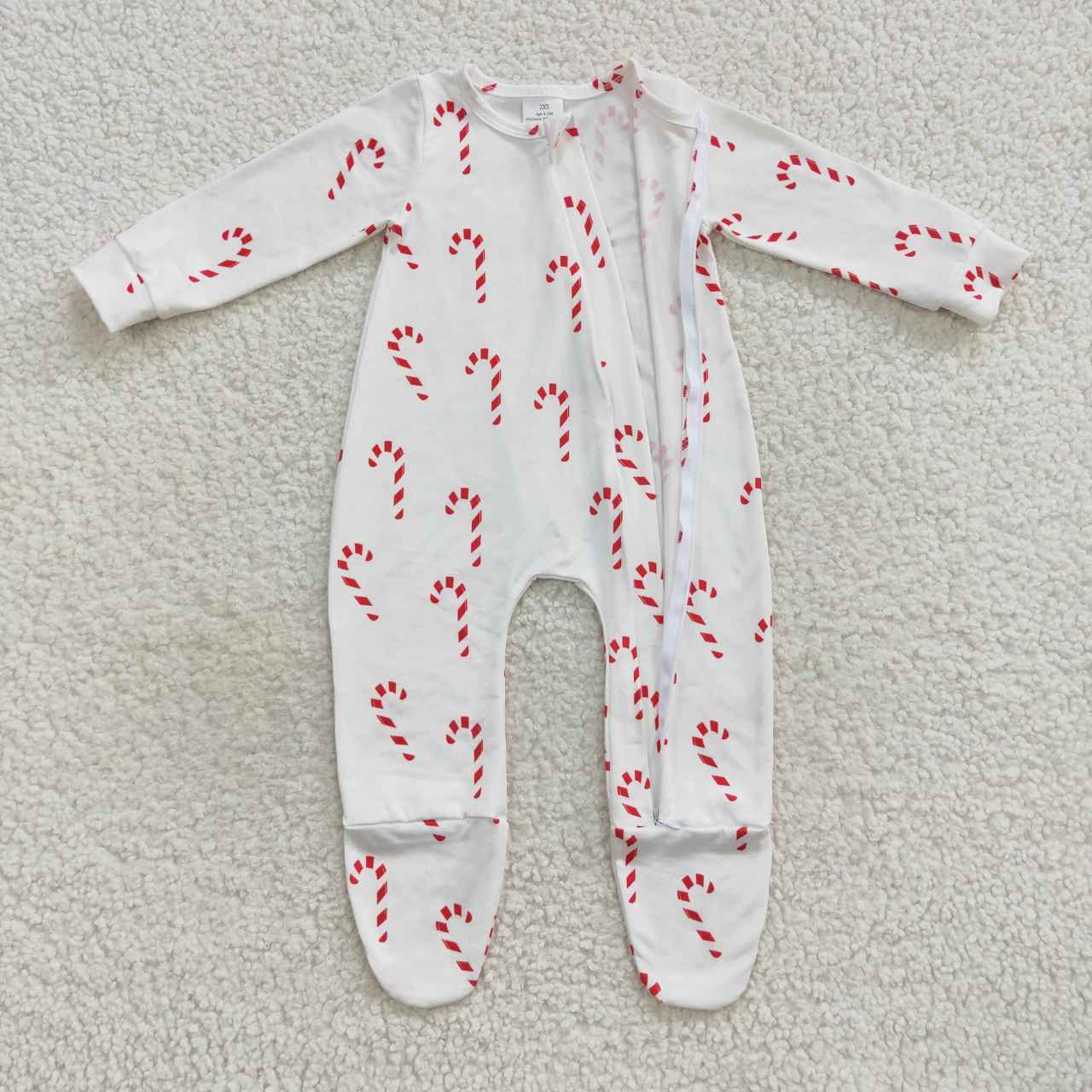 Christmas Candy Baby Romper With zipper