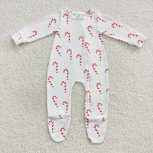 Christmas Candy Baby Romper With zipper