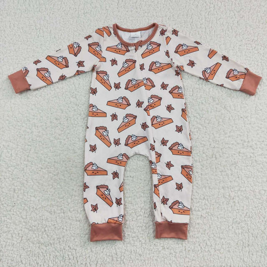 Cake Print Baby Romper With zipper