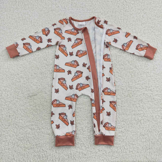 Cake Print Baby Romper With zipper