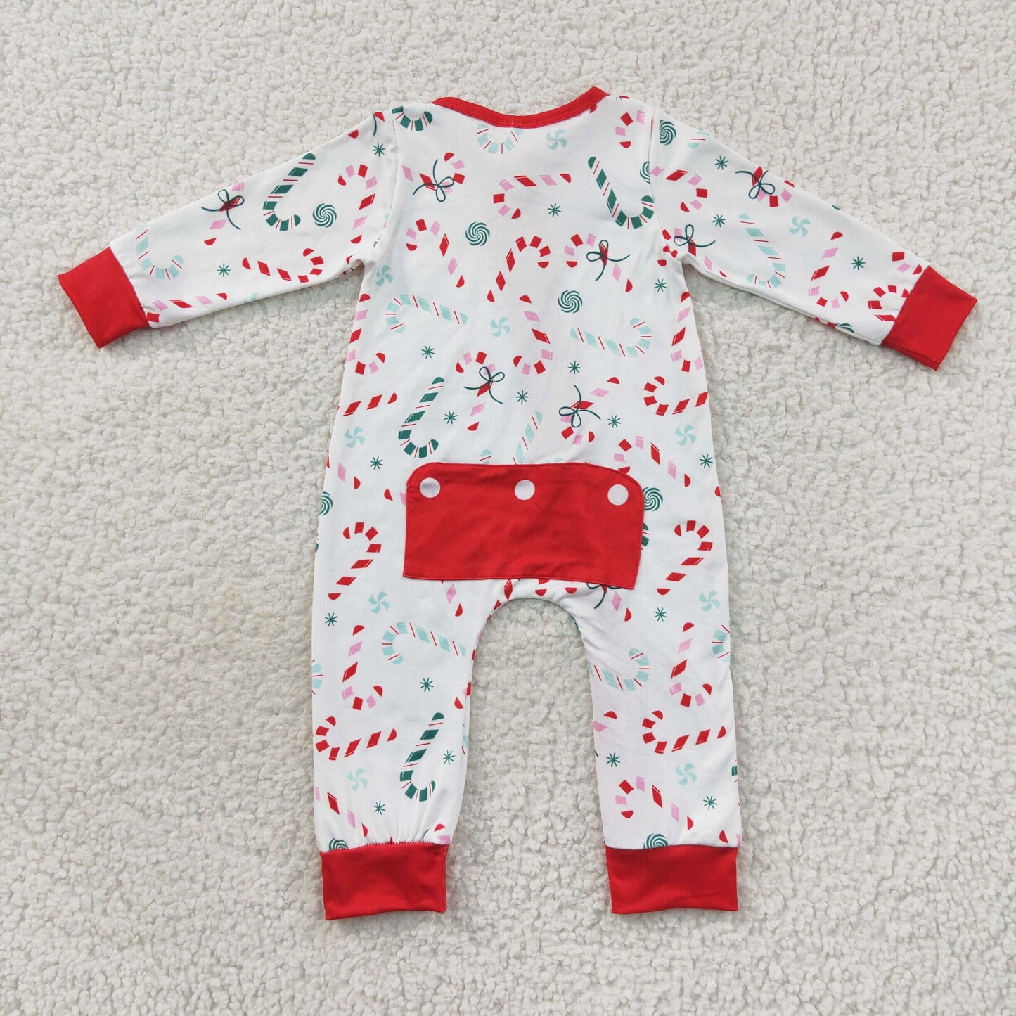 Christmas Candy Baby Romper With zipper