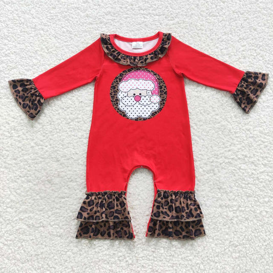 Christmas Embroidered Santa Baby long Romper