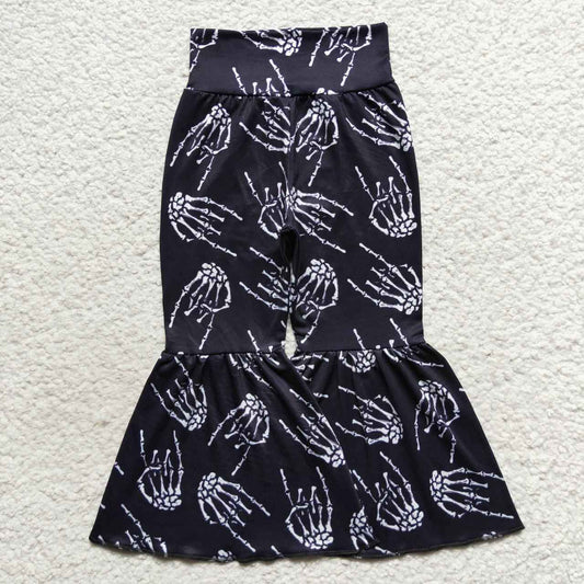 Black skull print Bell Pants