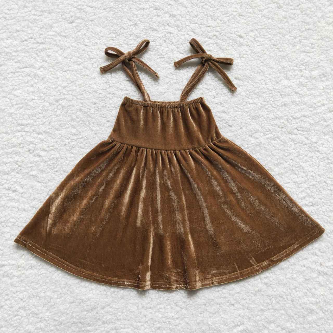 Brown velvet dress